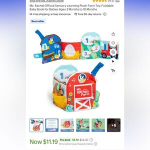 Ms. Rachel Official Sensory Learning Plush Farm Toy